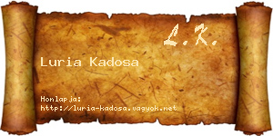 Luria Kadosa névjegykártya